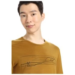 Icebreaker - 200 Oasis L/S Crewe Ski Stripes - Merino Base Layer -Outdoor sportswear icebreaker 200 oasis l s crewe ski stripes merino base layer detail 5