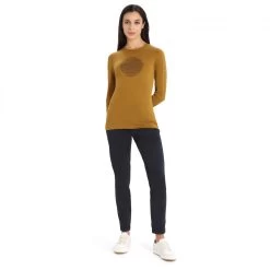 Icebreaker - Women's 200 Oasis L/S Crewe Ski Circle - Merino Base Layer -Outdoor sportswear icebreaker womens 200 oasis l s crewe ski circle merino base layer detail 4