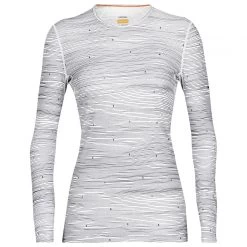 Icebreaker - Women's 200 Oasis L/S Crewe Ski Tracks - Merino Base Layer -Outdoor sportswear icebreaker womens 200 oasis l s crewe ski tracks merino base layer bf 1