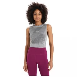 Icebreaker - Women's Zoneknit Cropped Bra-Tank Geodetic - Sports Bra -Outdoor sportswear icebreaker womens zoneknit cropped bra tank geodetic sports bra detail 3