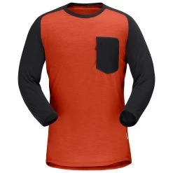 Norrøna - Skibotn Wool 3/4 T-Shirt - Cycling Jersey -Outdoor sportswear norroena skibotn wool 3 4 t shirt cycling jersey 1