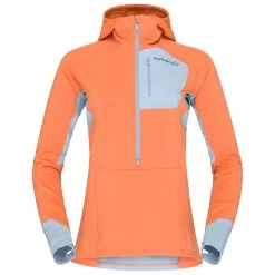 Norrøna - Women's Senja Warm1 Hood - Running Shirt -Outdoor sportswear norroena womens senja warm1 hood running shirt 1