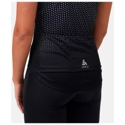 Odlo - Women's T-Shirt S/U Collar S/S FZ Essential Print - Cycling Jersey -Outdoor sportswear odlo womens t shirt s u collar s s fz essential print cycling jersey detail 6